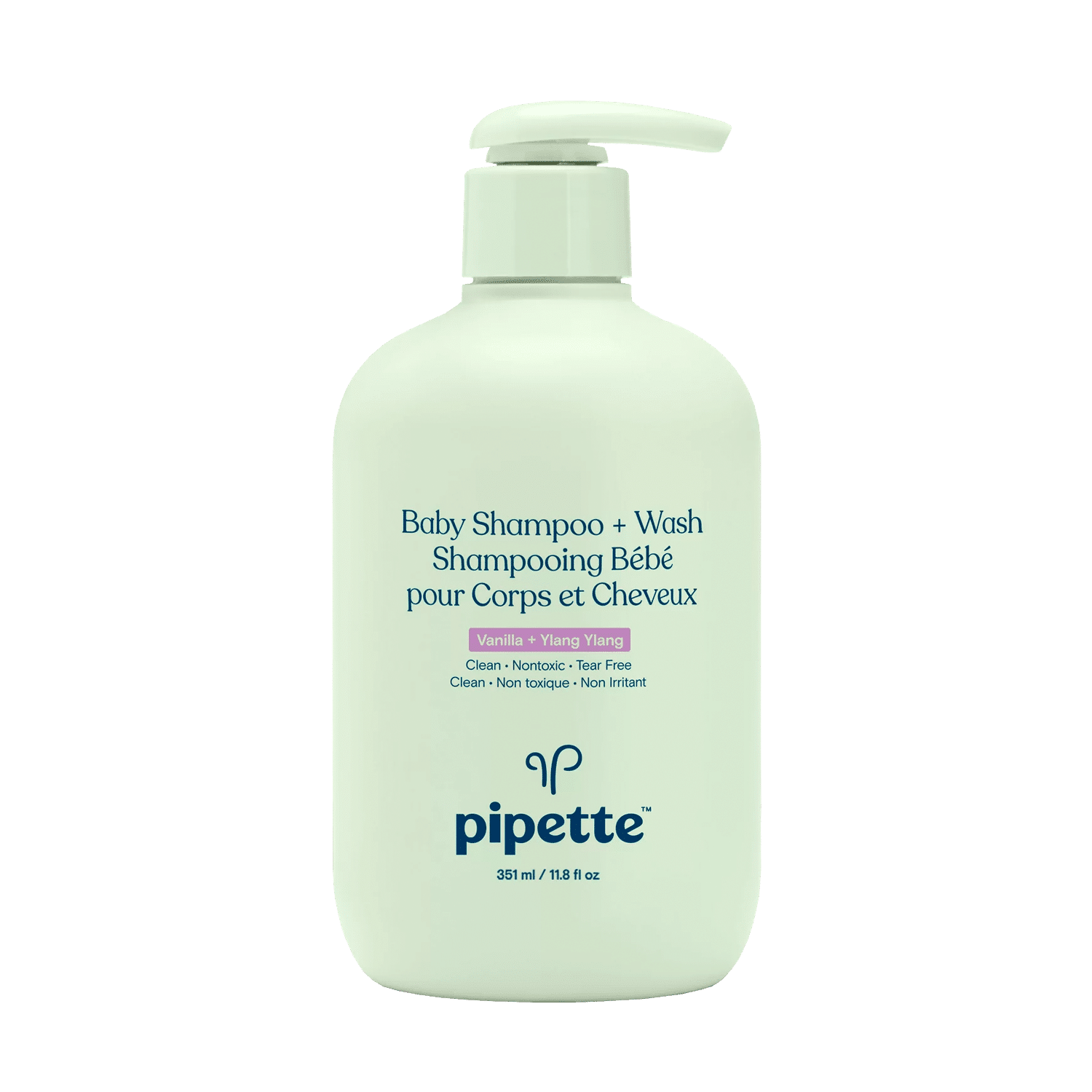 Pipette Tear-Free Baby Shampoo & Wash, Sensitive Skin, Vanilla + Ylang Ylang, 11.8 fl oz