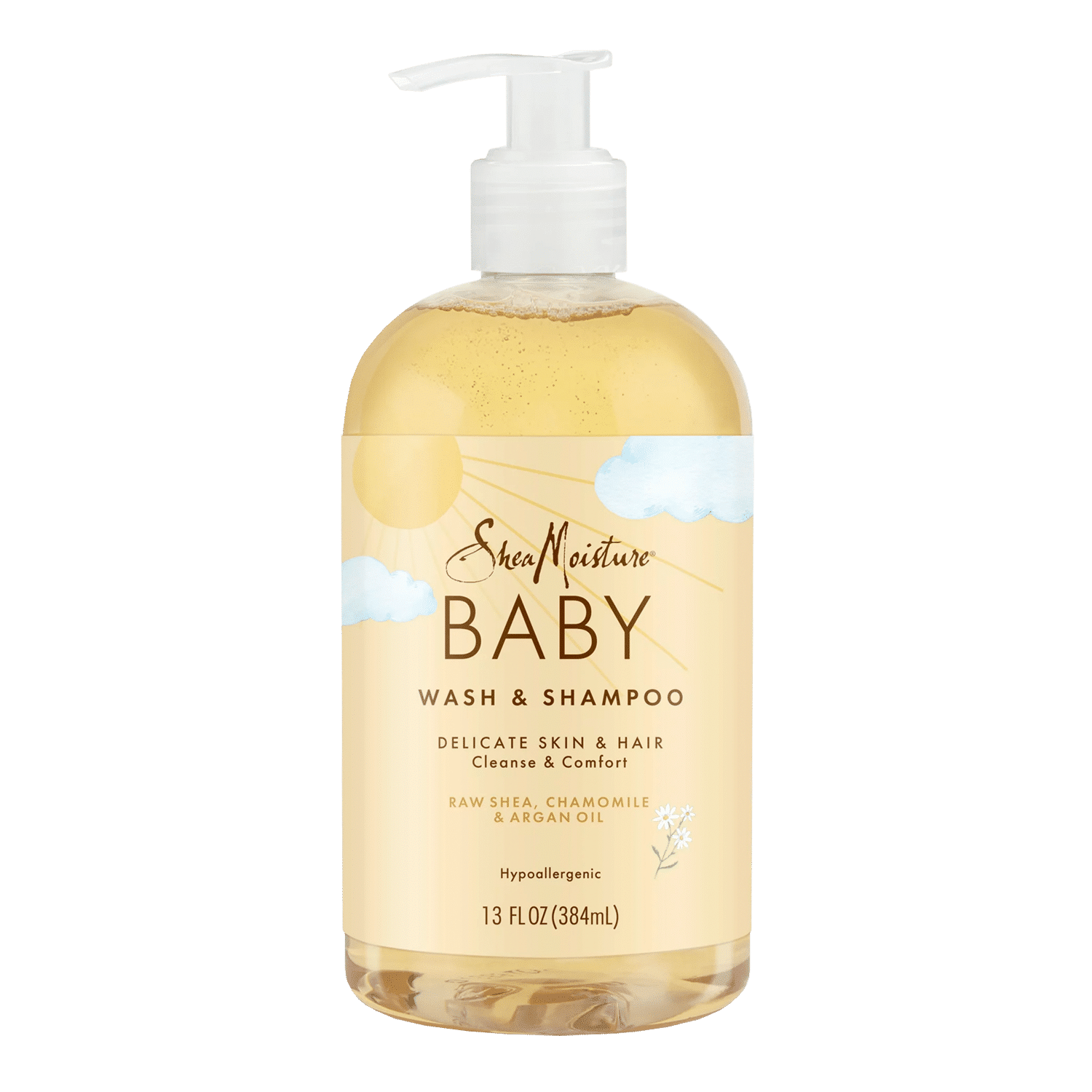 SheaMoisture Baby Wash & Shampoo Raw Shea, Chamomile & Argan Oil Baby Wash and Shampoo with Frankincense & Myrrh to Help Cleanse for All Skin Types 13 oz