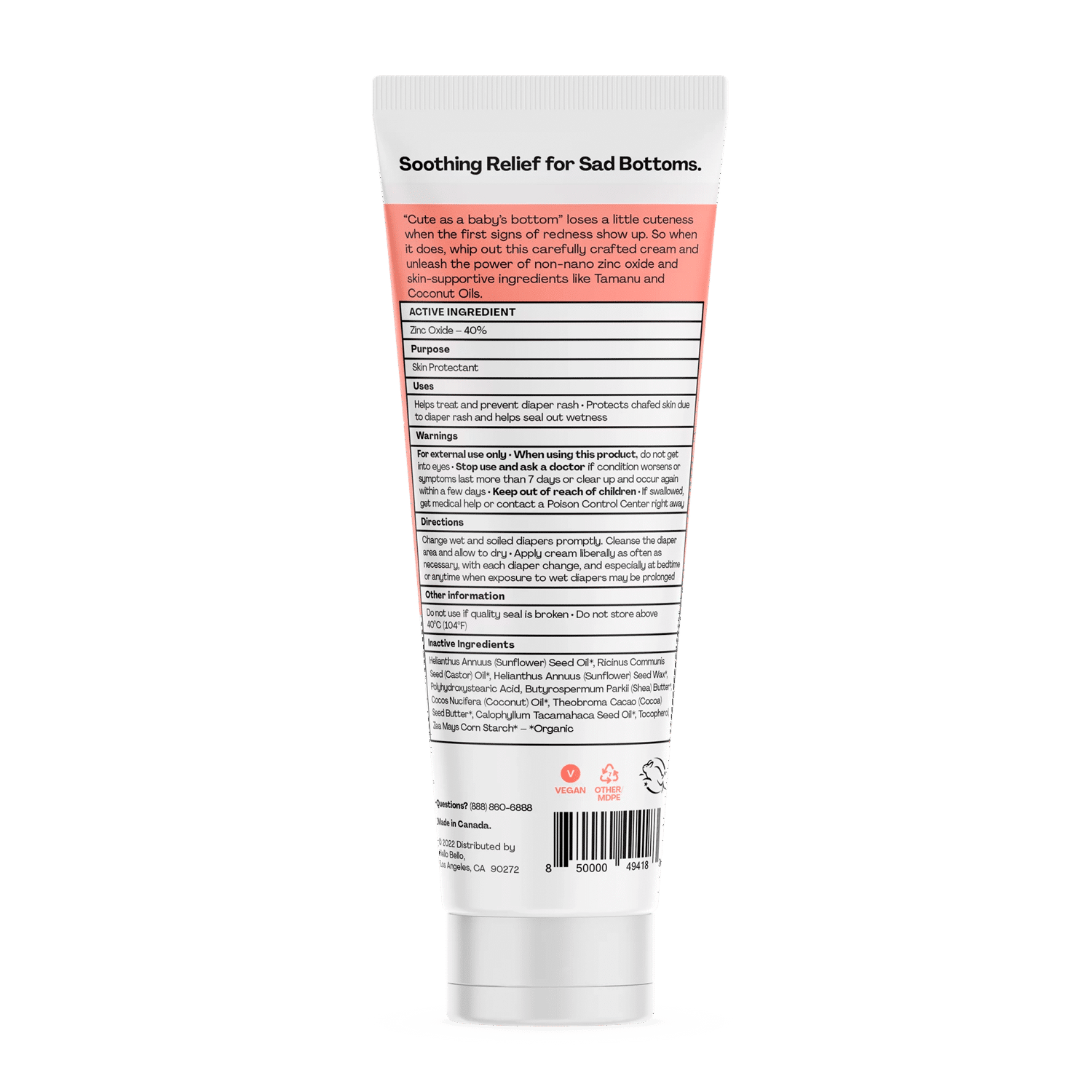 Hello Bello Diaper Rash Cream I Vegan, Hypoallergenic and Pediatrician Tested Soothing Diaper Cream with Zinc Oxide I 4 FL Oz - Image 2