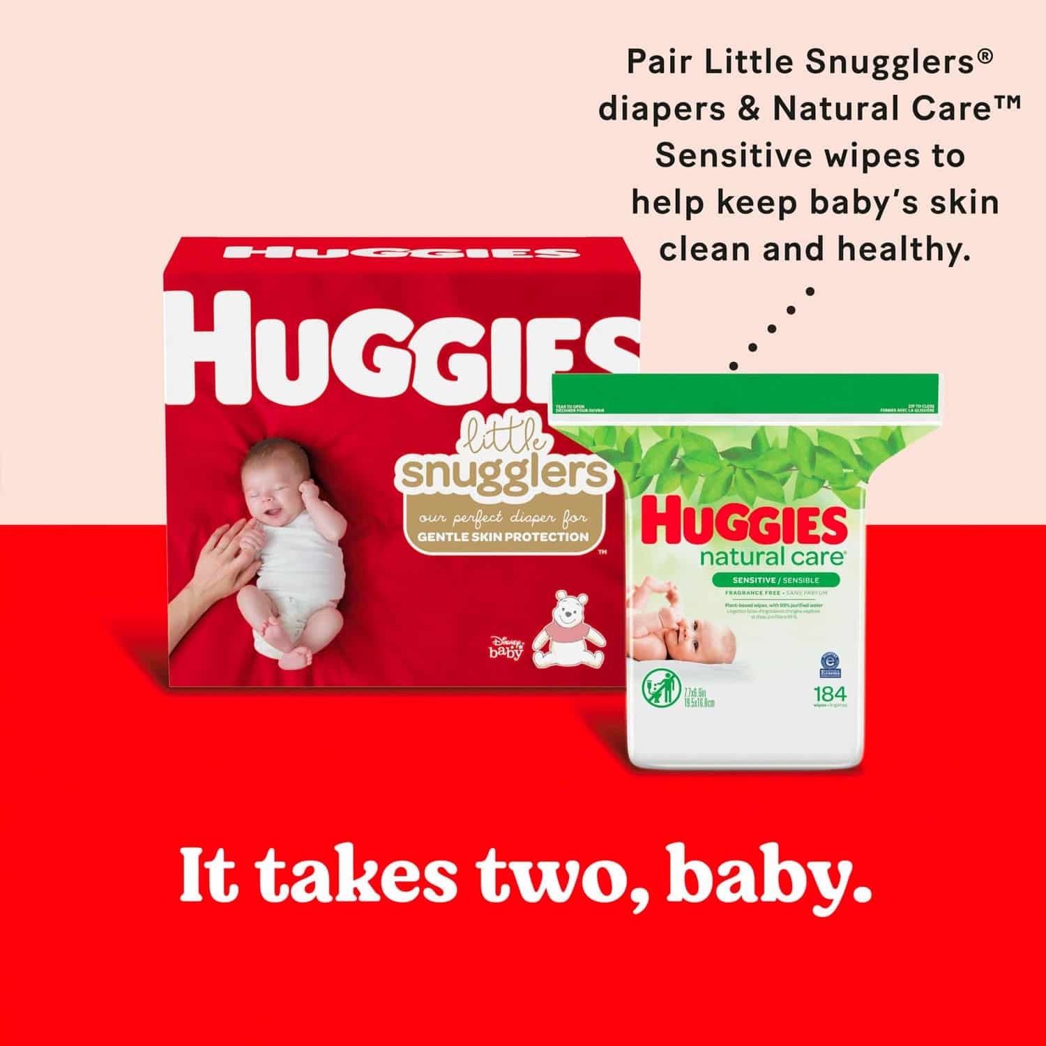 Huggies Natural Care Sensitive Baby Wipes, Unscented, 6 Flip-Top Packs (288 Wipes Total) - Image 3