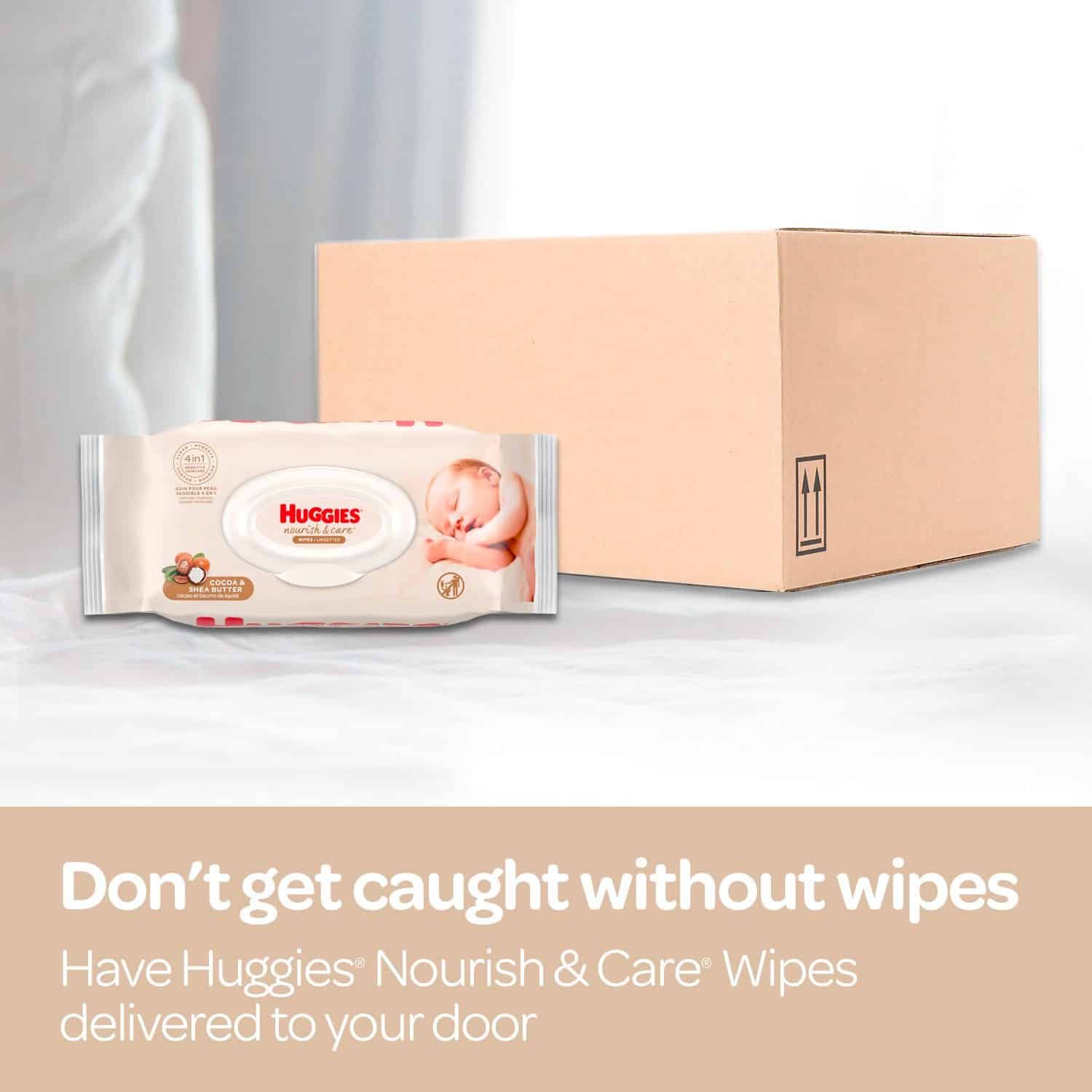 Huggies Nourish & Care Scented Baby Wipes, 6 Flip-Top Packs (336 Wipes Total) - Image 3