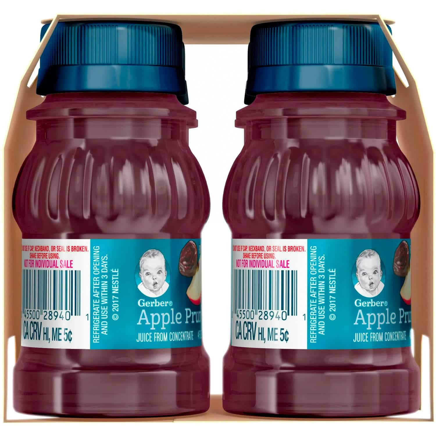 (Pack of 4) Gerber 100% Apple Prune Fruit Juice, 4 Fl Oz Bottles - Image 3