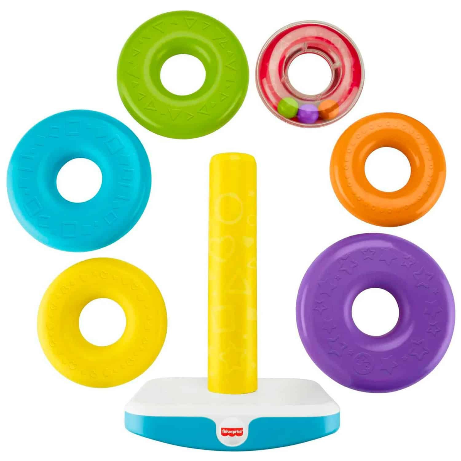 Fisher-Price Giant Rock-a-Stack Infant and Toddler Stacking Toy, 14+ Inches Tall - Image 4